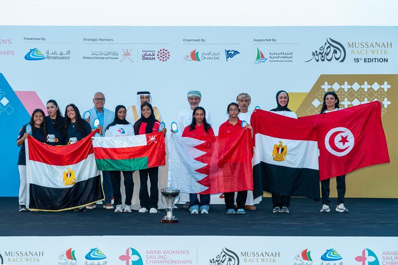 15th Mussanah Race Week and 3rd Arab Women's Sailing Championship podium - photo © Oman Sail