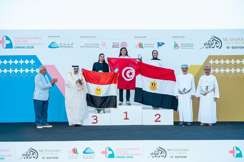 15th Mussanah Race Week and 3rd Arab Women's Sailing Championship podium - photo © Oman Sail