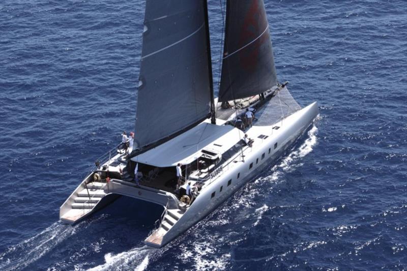 Adrian Keller's palatial Irens-designed 84 footer Allegra skippered by Paul Larsen - photo © Tim Wright / photoaction.com