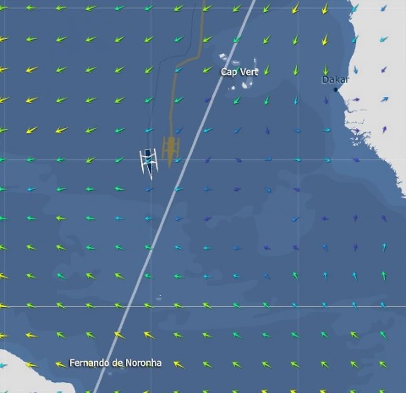 Decision time for Oman Air-Musandam in the Transat Jacques Vabre photo copyright Oman Sail taken at  and featuring the MOD70 class