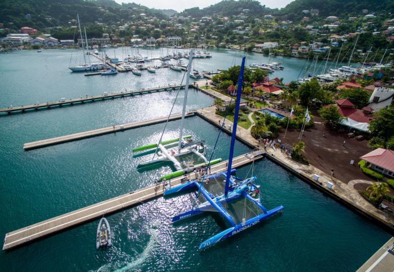 The two MOD70s, Phaedo3 and Ms Barbados/Concise 10 docked side by side in Camper and Nicholsons Port Louis Marina, Grenada photo copyright RORC / Arthur Daniel taken at  and featuring the MOD70 class