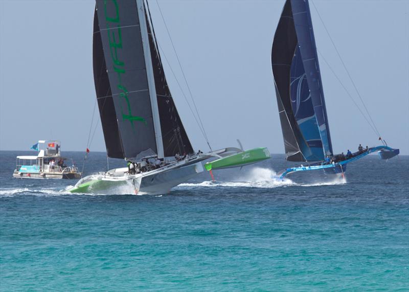 Mod70s finish the Mount Gay Round Barbados Race photo copyright Peter Marshall / MGRBR taken at Barbados Cruising Club and featuring the MOD70 class