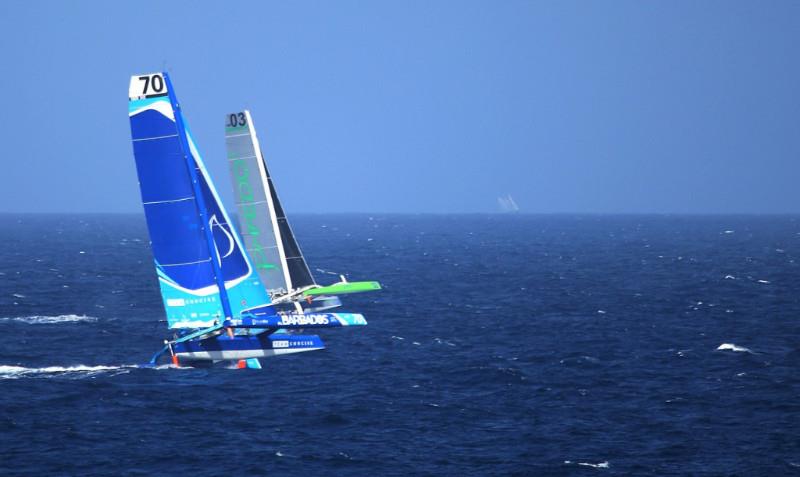 Team Concise/Ms Barbados smash the record in the Mount Gay Round Barbados Race photo copyright Helena Darvelid / Team Concise taken at Barbados Cruising Club and featuring the MOD70 class