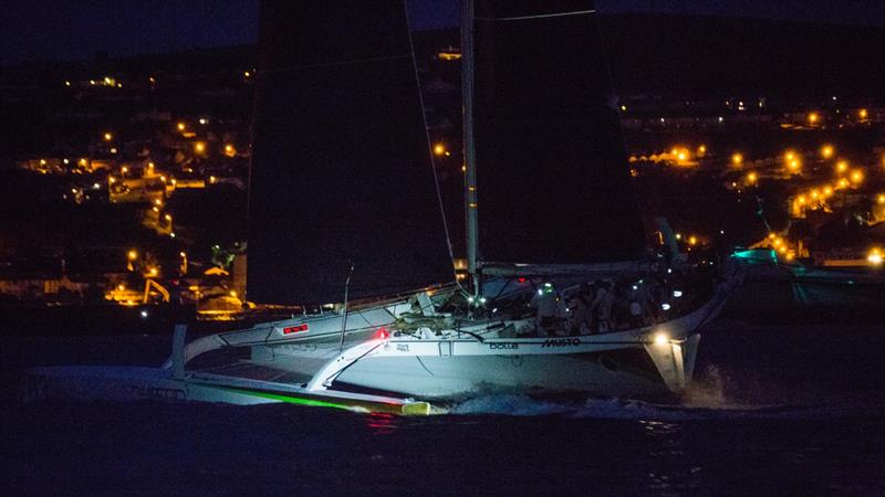 Lloyd Thornburg's Phaedo^3 finishes the Volvo Round Ireland Race 2016 photo copyright Richard Langdon / Team Phaedo taken at Wicklow Sailing Club and featuring the MOD70 class