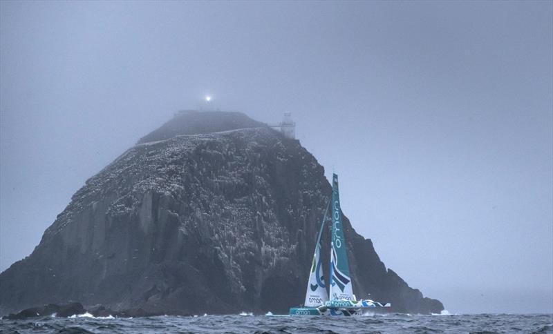 Musandam-Oman Sail claim line honours in the Volvo Round Ireland Race 2016 photo copyright Lloyd Images taken at Wicklow Sailing Club and featuring the MOD70 class