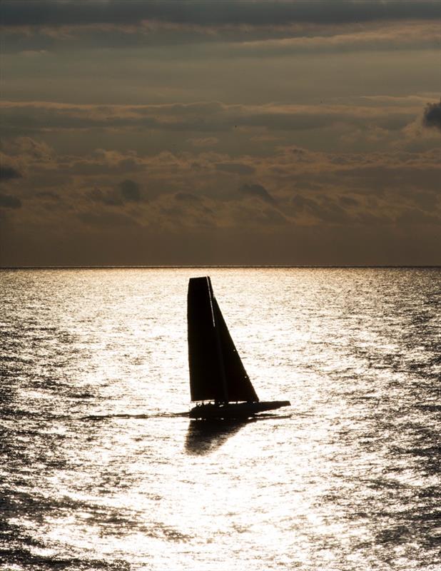 Phaedo3 set off trying to set a Monaco to Porto Cervo record photo copyright Rachel Fallon-Langdon / Team Phaedo taken at Yacht Club de Monaco and featuring the MOD70 class