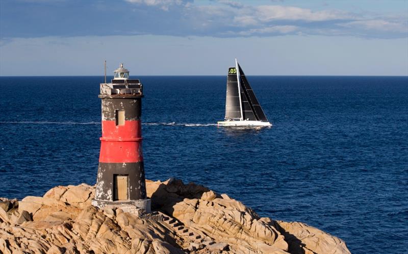 Phaedo3 set a Monaco to Porto Cervo record photo copyright Rachel Fallon-Langdon / Team Phaedo taken at Yacht Club Costa Smeralda and featuring the MOD70 class