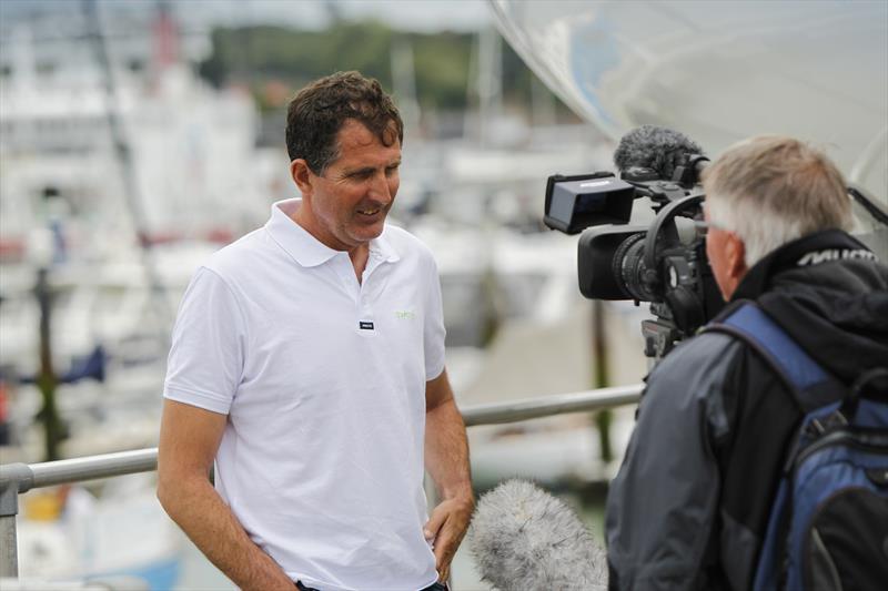Brian Thompson, one of Britain's leading multihull skippers, who set two new speed records around the Isle of Wight in his trimaran Phaedo 3 photo copyright Paul Wyeth / www.pwpictures.com taken at  and featuring the MOD70 class