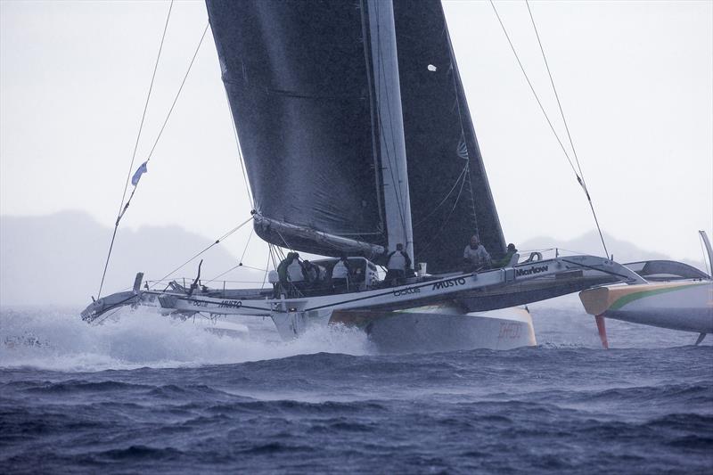 Phaedo^3 side by side with Maserati South of Guadeloupe in the RORC Caribbean 600 - photo © Rachel Fallon-Langdon / Team Phaedo