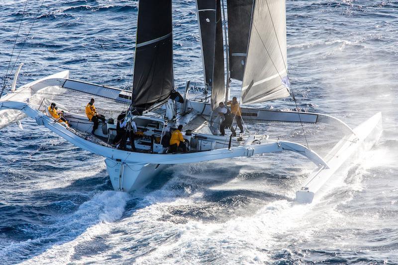 First time in the Rolex Fastnet Race for Jason Carroll's MOD70 trimaran Argo, seen here competing in the 600nm RORC Caribbean 600 photo copyright Arthur Daniel / RORC taken at Royal Ocean Racing Club and featuring the MOD70 class