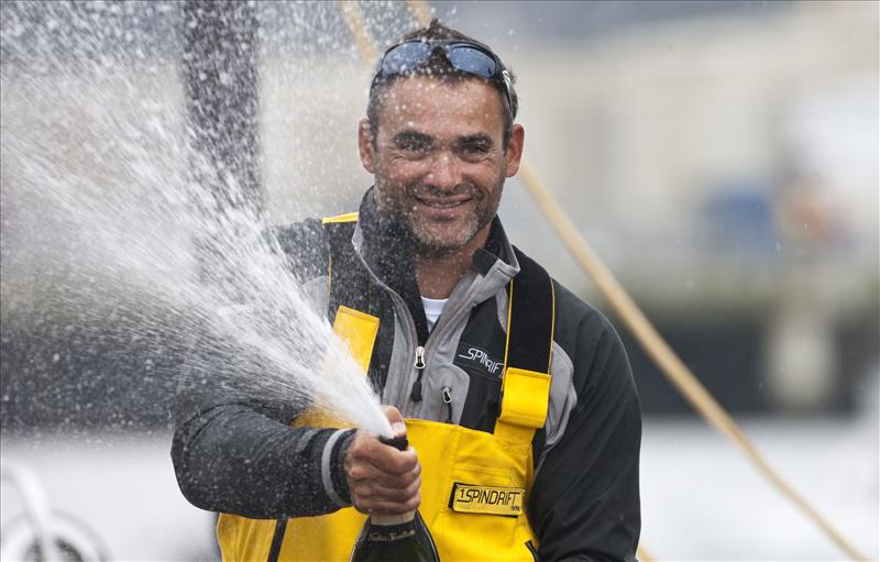 Crossing the finish line of the KRYS OCEAN RACE photo copyright Mark Lloyd / Lloyd Images taken at  and featuring the MOD70 class