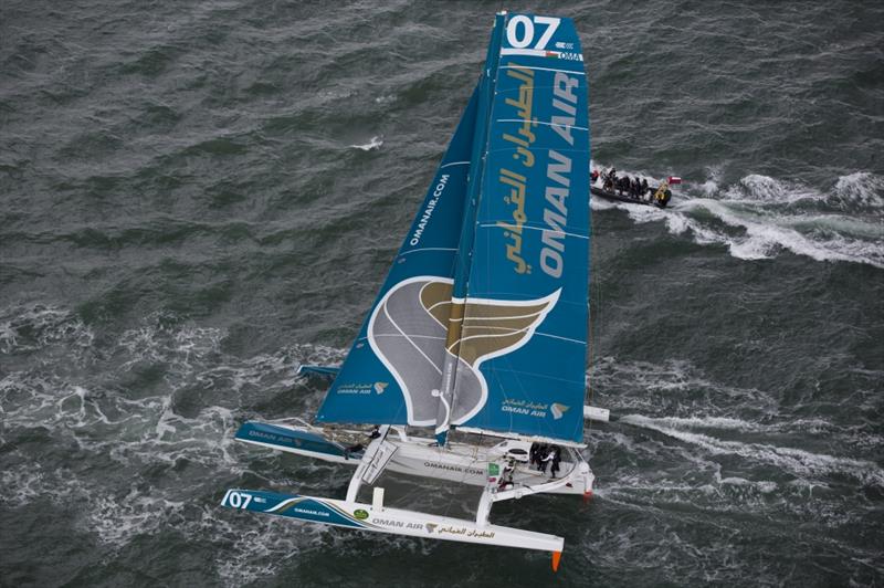 Oman Air-Musandam wins the MOCRA multihull class in the Rolex Fastnet Race 2013 - photo © Mark Lloyd / www.lloydimages.com