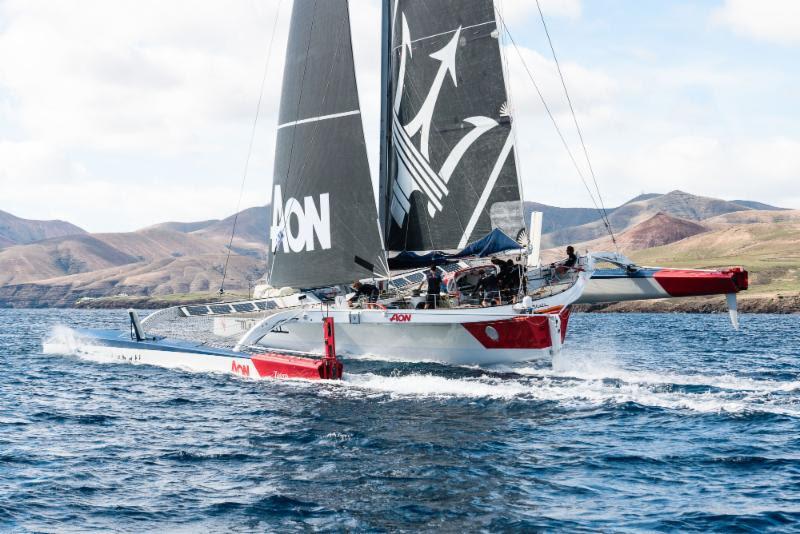 Giovanni Soldini's Multi 70 Maserati at the start of the RORC Transatlantic Race 2018 - photo © RORC / Joaquín Vera