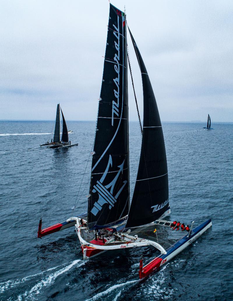 Maserati is one of three MOD 70 multihulls racing to Hawaii - Transpac 50 photo copyright Ronnie Simpson / Ultimate Sailing taken at Transpacific Yacht Club and featuring the MOD70 class