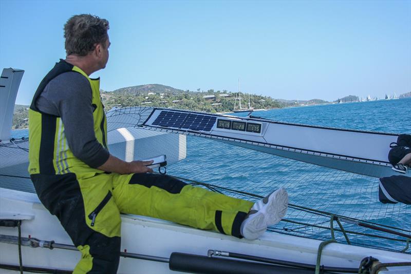 Matt Humphries watching for traffic approaching the finish line - Beau Geste - Day 5 - Hamilton Island Race Week, August 23, 2019 - photo © Richard Gladwell