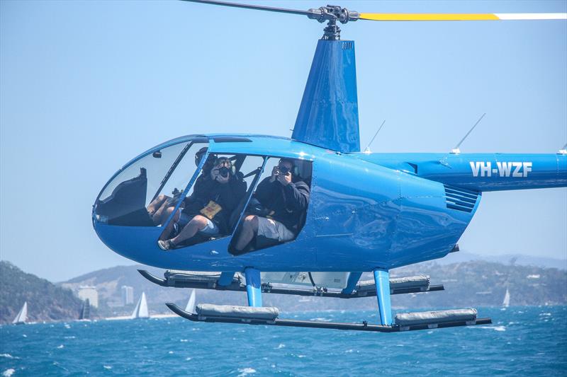 The media are never far away - Beau Geste - Day 5 - Hamilton Island Race Week, August 23, 2019 photo copyright Richard Gladwell taken at Hamilton Island Yacht Club and featuring the MOD70 class