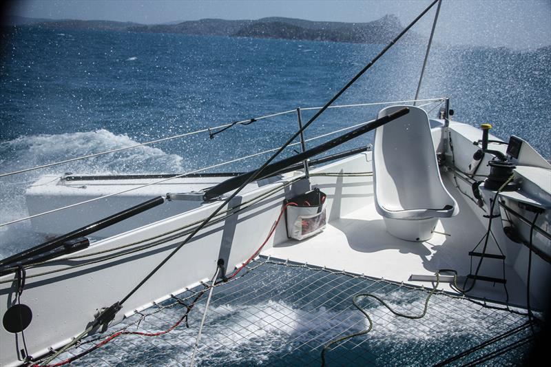 Custom built helm  seat - Beau Geste - Day 5 - Hamilton Island Race Week, August 23, 2019 photo copyright Richard Gladwell taken at Hamilton Island Yacht Club and featuring the MOD70 class