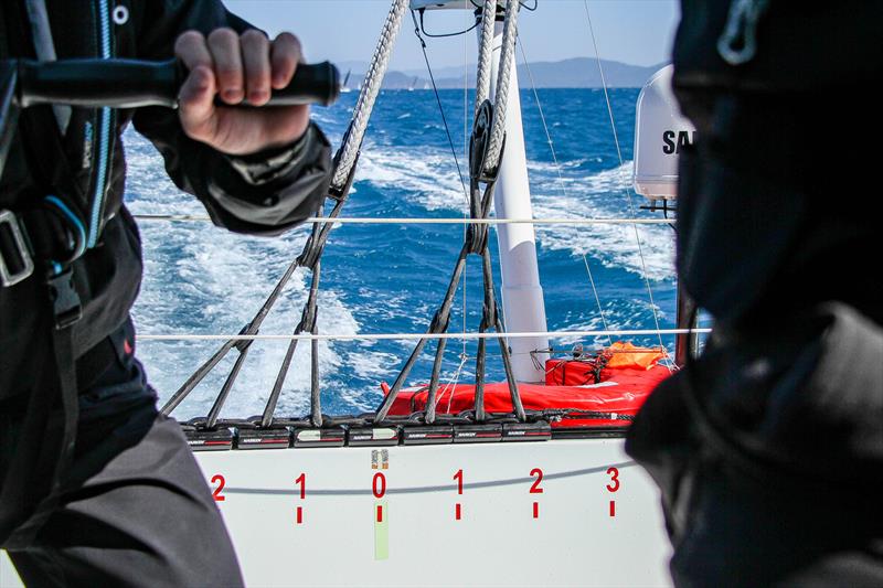 Even though the true wind is well aft the main traveler is near centre due to the direction of the apparent wind - Beau Geste - Day 5 - Hamilton Island Race Week, August 23, 2019 - photo © Richard Gladwell