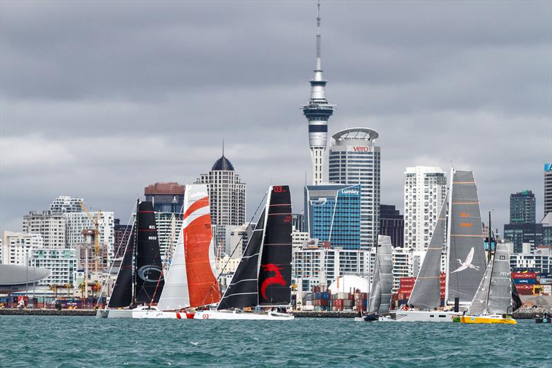 The MOD70, Beau Geste (black sails) is expected to take line honours given the forecast for Friday's PIC Coastal Classic Race. - photo © PIC Coastal Classic