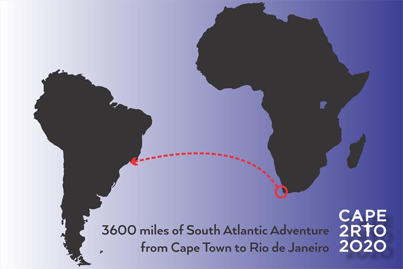 Route map of the Cape to Rio 2020 photo copyright Luke Scott/Cape to Rio 2020 taken at Royal Cape Yacht Club and featuring the MOD70 class