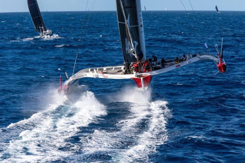 Giovanni Soldini's Multi 70 Maserati photo copyright Arthur Daniel / RORC Caribbean 600 taken at Royal Ocean Racing Club and featuring the MOD70 class