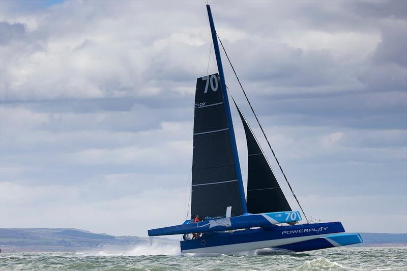 Peter Cunningham's MOD70 PowerPlay took Line Honours in the 2020 RORC Caribbean 600 by less than five minutes from Argo, with Maserati third - photo © Lloyd Images