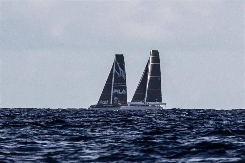 Jason Carroll's MOD 70 Argo (USA) crossed the finish line of the RORC Caribbean 600 to take Multihull Line Honours and set a new Multihull Race Record of 29 hours, 38 mins, 44 secs photo copyright Arthur Daniel / RORC taken at Royal Ocean Racing Club and featuring the MOD70 class