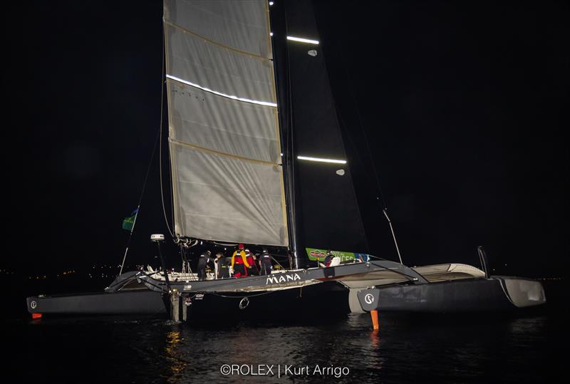 Multihull line honours for Mana in the Rolex Middle Sea Race photo copyright Kurt Arrigo / Rolex taken at Royal Malta Yacht Club and featuring the MOD70 class