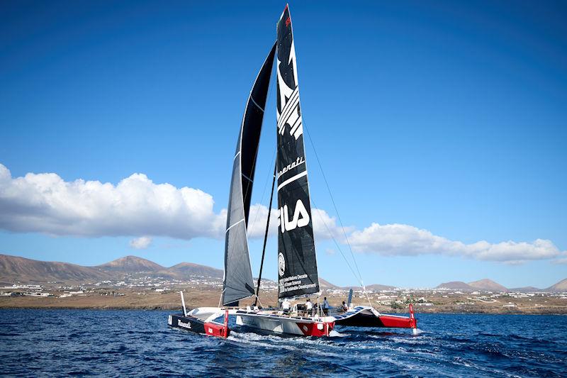 Giovanni Soldini's Maserati Multi70 (ITA) in the 2023 RORC Transatlantic Race photo copyright James Mitchell / RORC taken at Royal Ocean Racing Club and featuring the MOD70 class