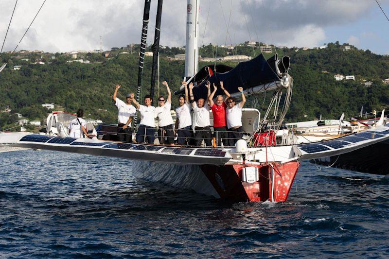 Maserati Multi70 takes Multihull Line Honours and new Race Record in RORC Transatlantic Race photo copyright Arthur Daniel / RORC taken at  and featuring the MOD70 class
