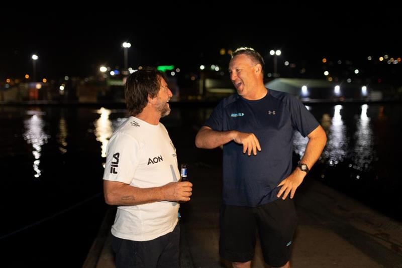 Giovanni Soldini (Maserati Multi70) and Gavin Brady (MOD70 Snowflake) - RORC Transatlantic Race photo copyright Arthur Daniel / RORC taken at Royal Ocean Racing Club and featuring the MOD70 class