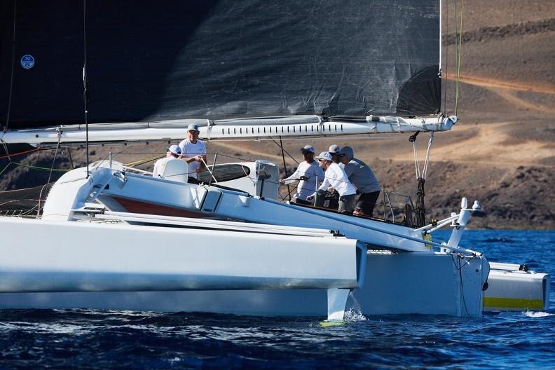 RORC Transatlantic Race 2024 - Jason Carroll's MOD70 Argo (USA) at the start off Lanzarote - photo © James Mitchell