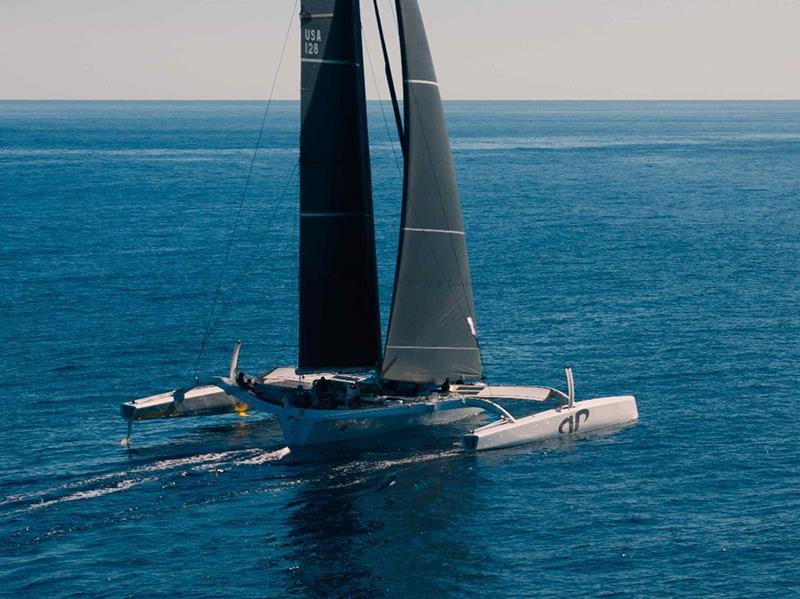 Jason Carroll's MOD70 Argo at the start of the RORC Transatlantic Race  photo copyright Soren Weigand taken at Royal Ocean Racing Club and featuring the MOD70 class