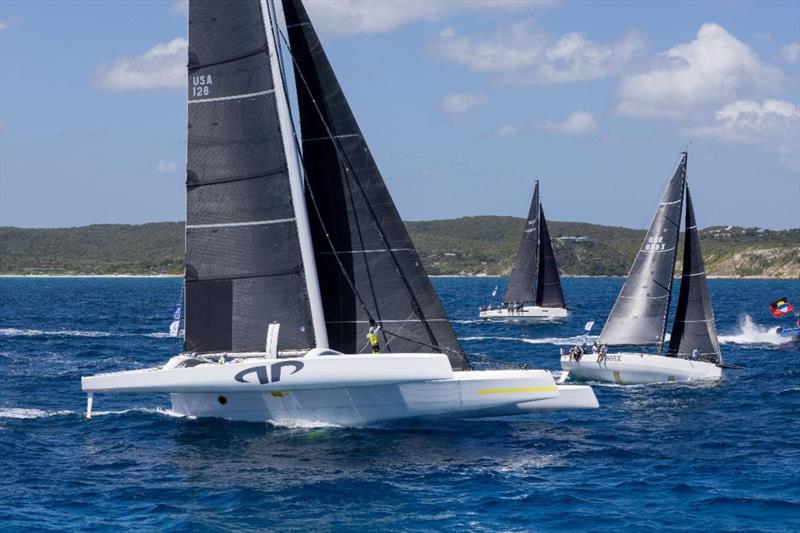 Jason Carroll's MOD70 Argo (USA) took Multihull Line Honours in the 2024 Caribbean 600 photo copyright Tim Wright / Photoaction.com taken at Royal Ocean Racing Club and featuring the MOD70 class
