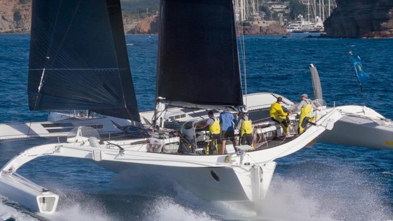 Jason Carroll's MOD70 Argo triumphs in Antigua - 2026 RORC Transatlantic Race photo copyright @roddyacqua taken at Royal Ocean Racing Club and featuring the MOD70 class