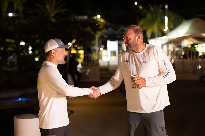 Respect between rivals: Jason Carroll (Argo) and Jon Desmond (Final Final - Zoulou) - photo © Arthur Daniel / RORC