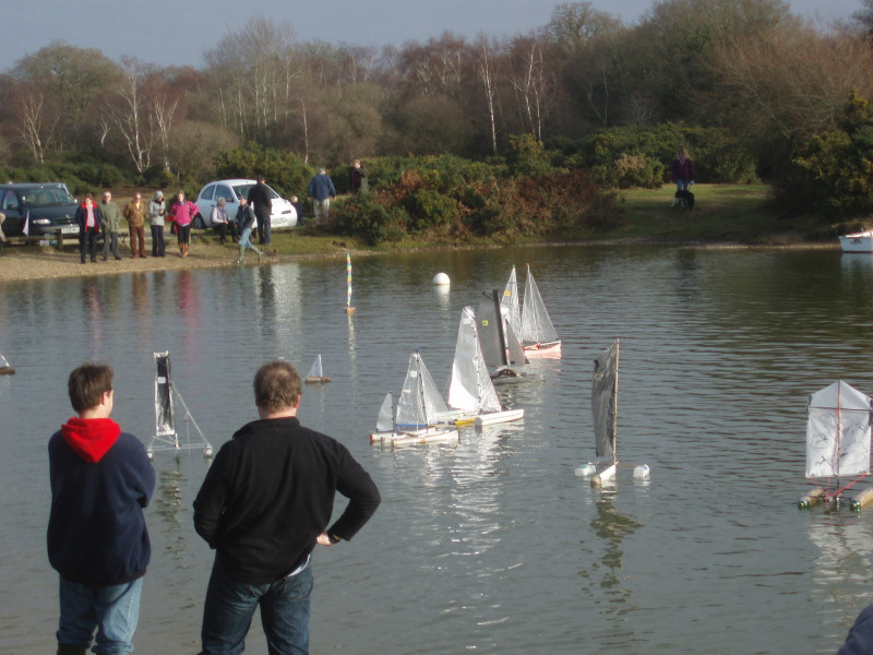 The multihulls racing in very light winds during the 2007 Setley Cup photo copyright Silvia Pepin taken at  and featuring the Model Yachting class