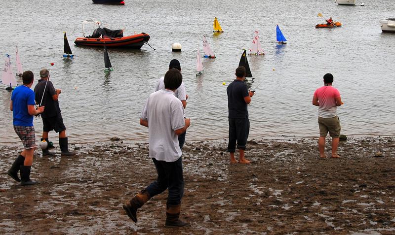 As the tide went out the beach became increasingly more muddy during the 2019 Bottle Boat Championship at Waldringfield photo copyright Roger Stollery taken at Waldringfield Sailing Club and featuring the Model Yachting class
