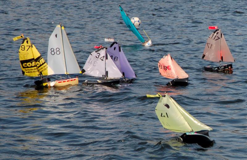 Footys at Frensham for the Videlo Globe photo copyright Roger Stollery taken at Frensham Pond Sailing Club and featuring the Model Yachting class