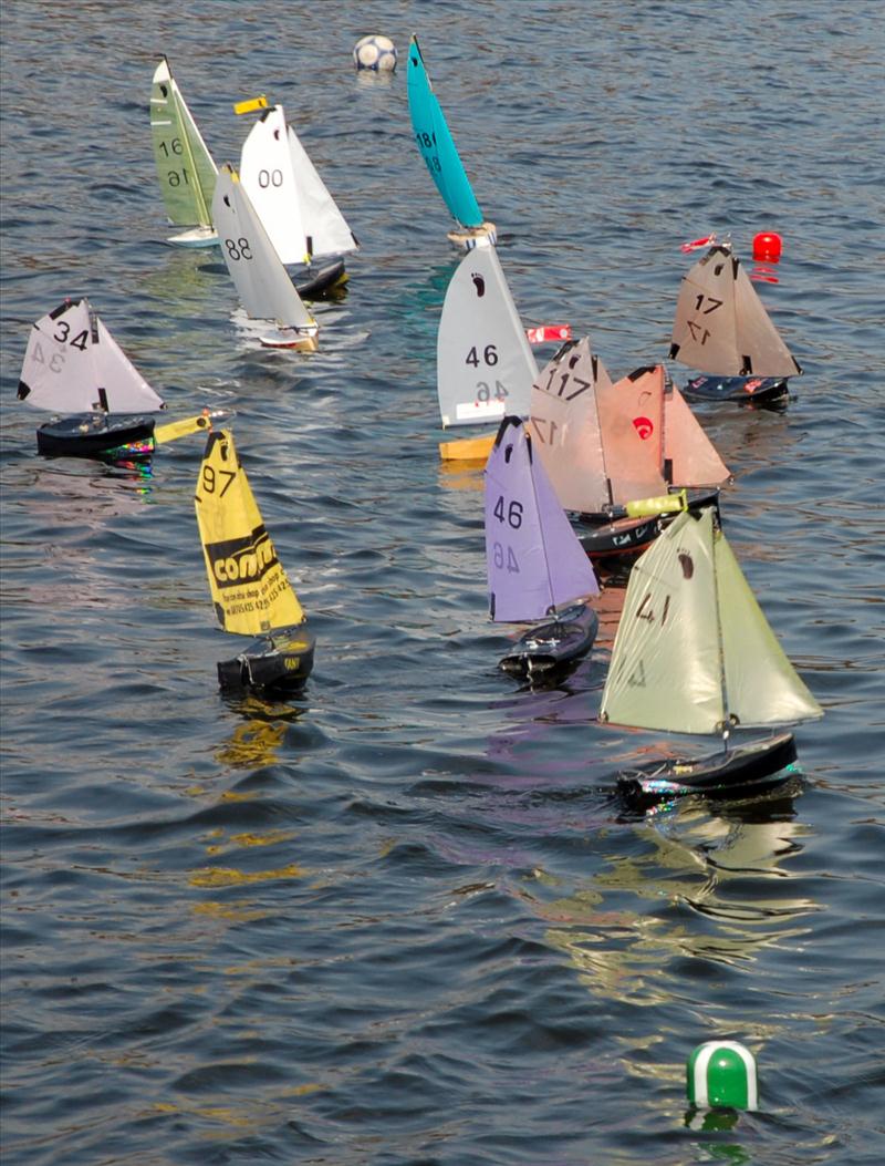 Footys at Frensham for the Videlo Globe photo copyright Roger Stollery taken at Frensham Pond Sailing Club and featuring the Model Yachting class