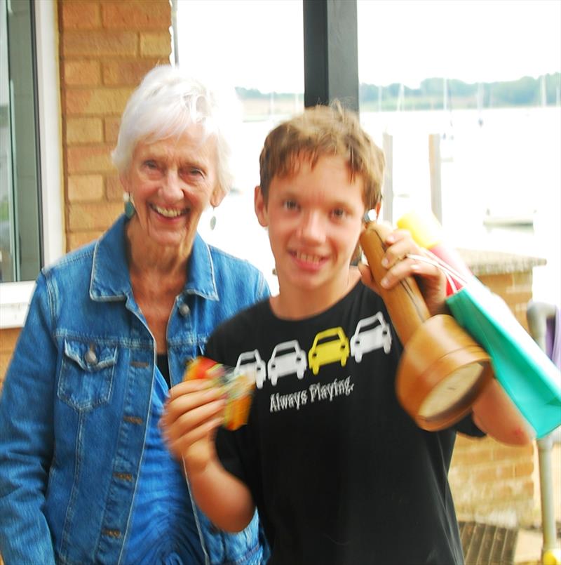 Ollie Mason finishes 2nd and is Junior Champion in the 2025 BOTTLE boat championship at Waldringfield Sailing Club photo copyright Roger Stollery taken at Waldringfield Sailing Club and featuring the Model Yachting class