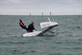 Even Sloop Rig Division champions Justin and Kalahni make mistakes, luckily it was before the start! - 49th Mosquito Catamaran Australian Championships at Victor Harbor Yacht Club © Victor Harbor YC