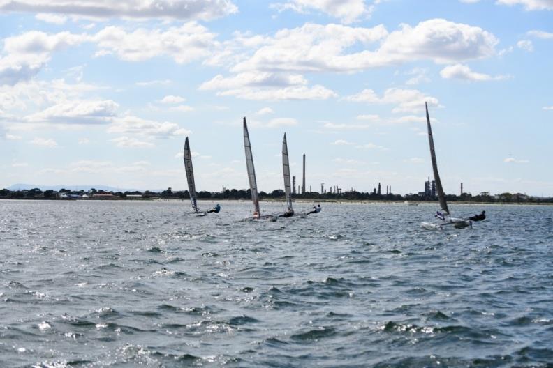 Sails and Smoke Stacks - Mosquito Catamaran Victorian State Titles 2022 photo copyright Craig Sheperd taken at Altona Yacht Club and featuring the Mosquito class