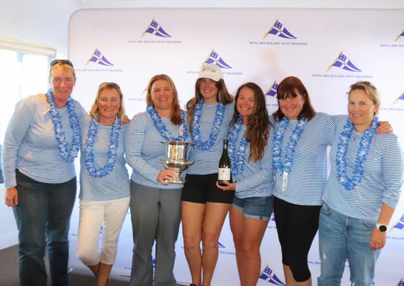 The NZ women's keelboat champions (from left) Jenny Price, Sarah Ell, Sally Garrett, Emma Stenhouse, Alison Kent, Christine Weston and Sara Winther - NZ Womens National Keelboat Championships -  April 2019 - photo © Andrew Delves