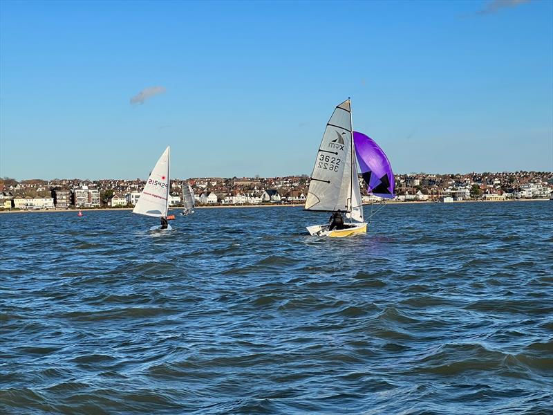 Leigh on Sea SC Brass Monkey Trophy Race photo copyright Steve Hill taken at Leigh-on-Sea Sailing Club and featuring the MRX class