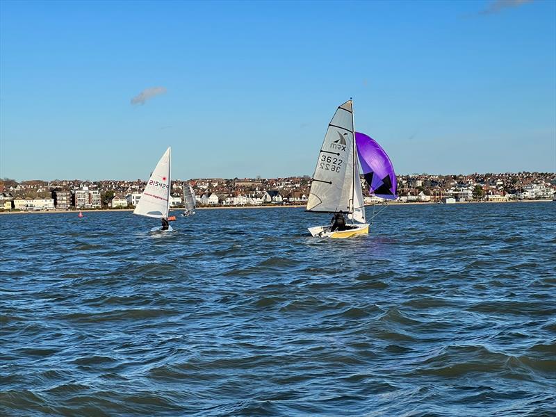 Leigh on Sea SC Brass Monkey Trophy Race photo copyright Steve Hill taken at Leigh-on-Sea Sailing Club and featuring the MRX class