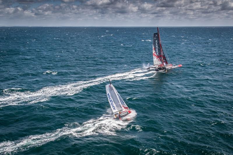 The two Arkema boats photo copyright Vincent Olivaud / Team Arkema Lalou Multi taken at  and featuring the Multi 50 class