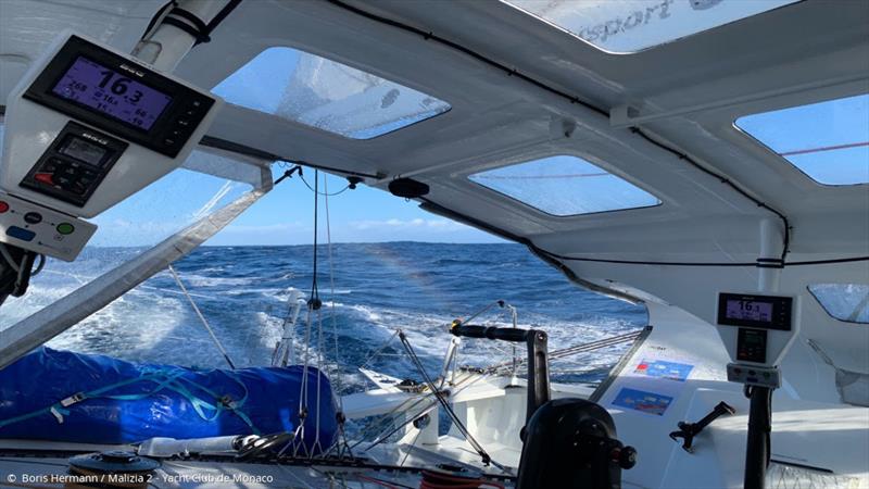 Onboard Malizia in the Route du Rhum-Destination Guadeloupe photo copyright Boris Herrmann taken at  and featuring the Multi 50 class