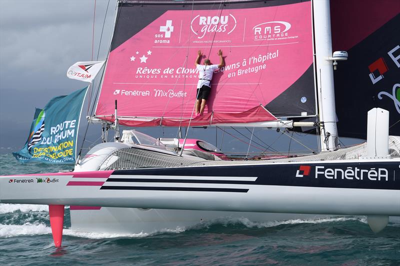 Erwan Le Roux on FenêtréA-Mix Buffet has become the second Multi50 skipper to finish the Route du Rhum-Destination Guadeloupe - photo © Yvan Zedda