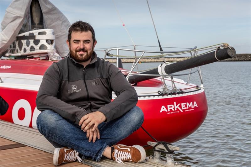 Raphaël Lutard, skipper of Arkema 3 photo copyright Vincent Olivaud / Team Arkema Lalou Multi taken at  and featuring the Multi 50 class